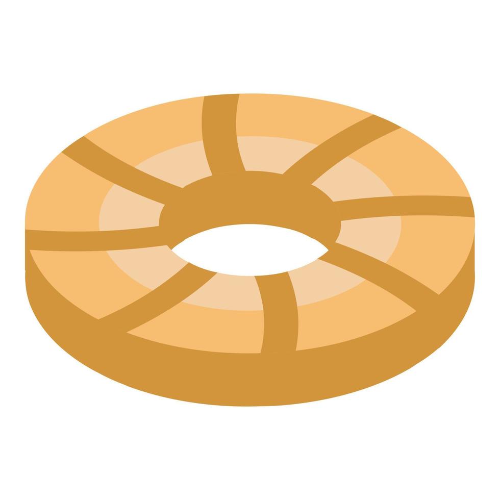ícone de biscoito de círculo, estilo isométrico vetor