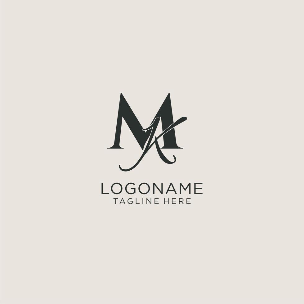 monograma de letra mk iniciais com estilo elegante de luxo. identidade corporativa e logotipo pessoal vetor