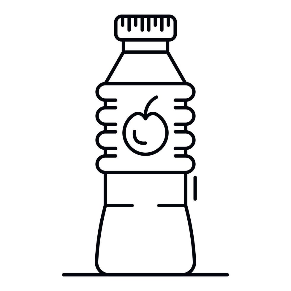 ícone de vinagre de maçã de garrafa de plástico, estilo de estrutura de tópicos vetor