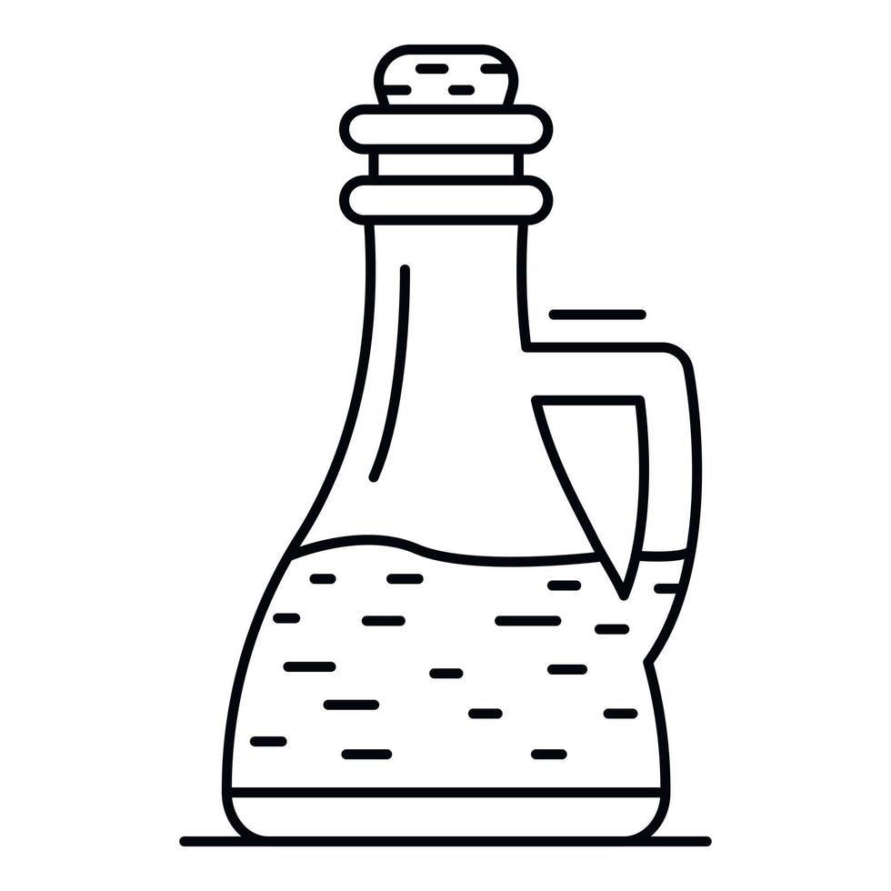 ícone de vinagre de garrafa de vidro, estilo de estrutura de tópicos vetor