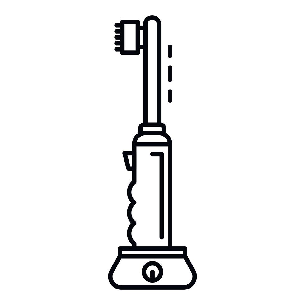 ícone de escova de dentes elétrica, estilo de estrutura de tópicos vetor