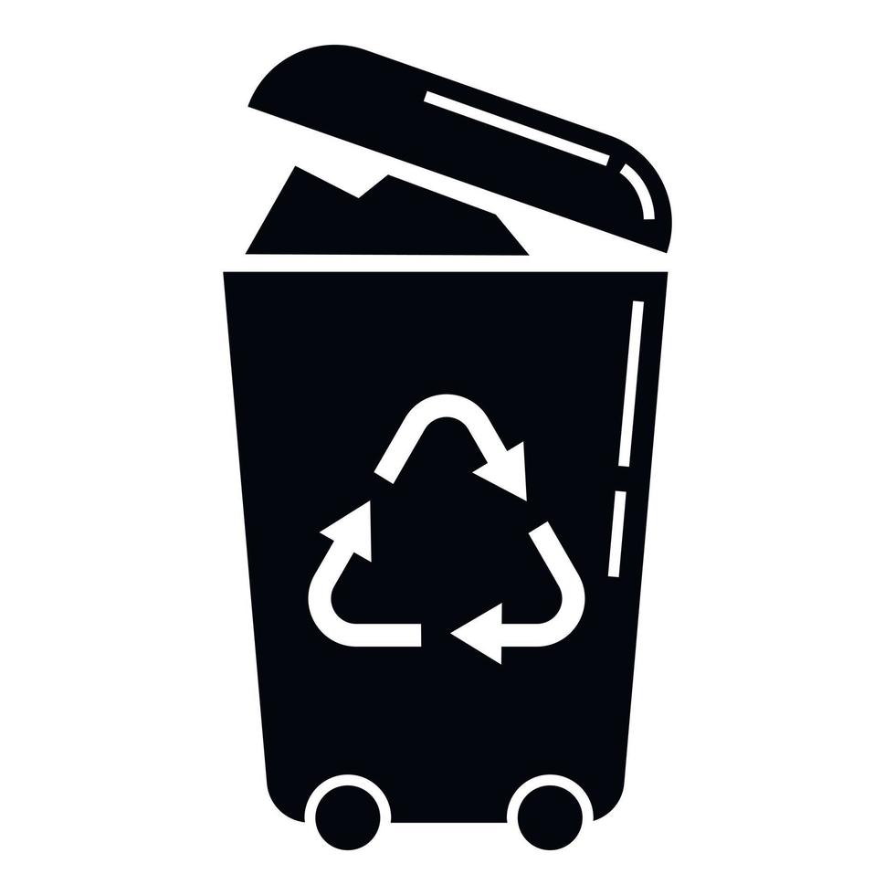 reciclar ícone de lata de lixo, estilo simples vetor
