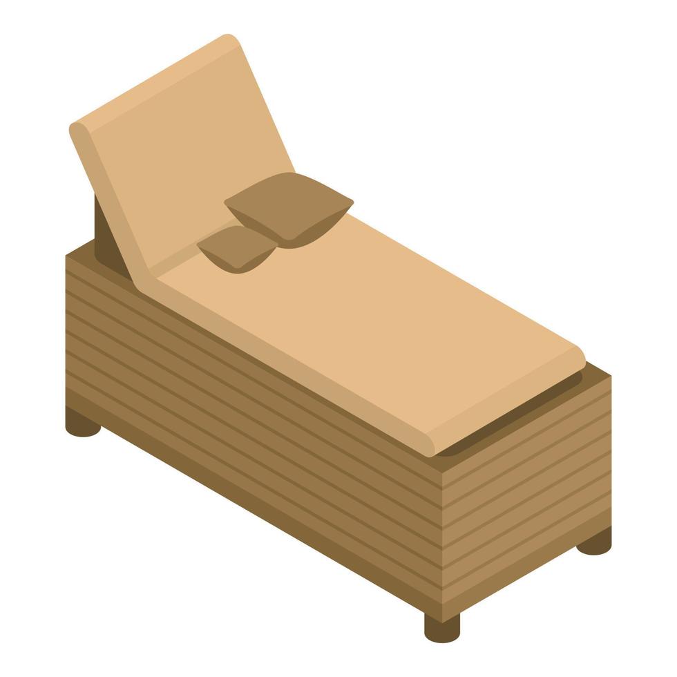 ícone de cadeira tropical de praia, estilo isométrico vetor