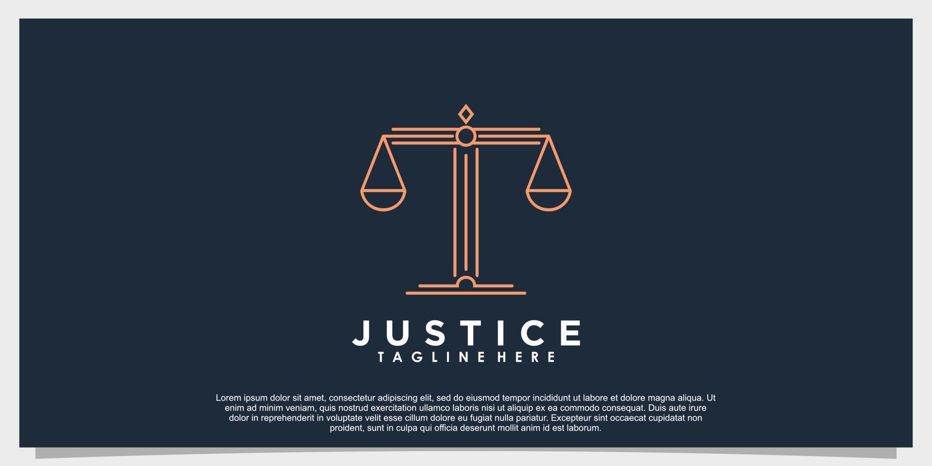 design de logotipo da lei da justiça com conceito criativo vetor