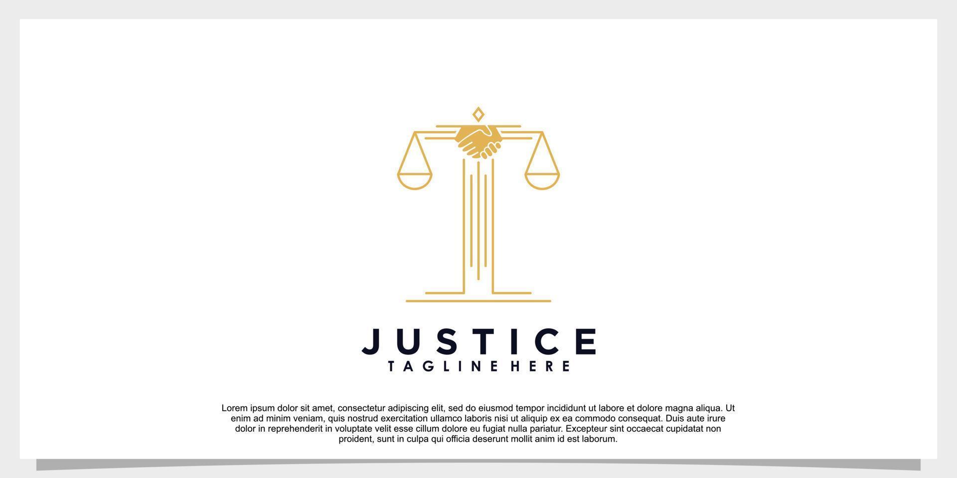 design de logotipo da lei da justiça com conceito criativo vetor