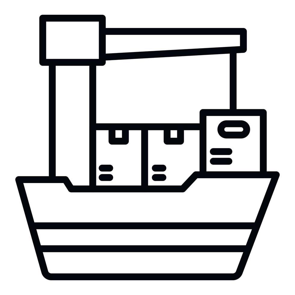 ícone de navio de exportação, estilo de estrutura de tópicos vetor