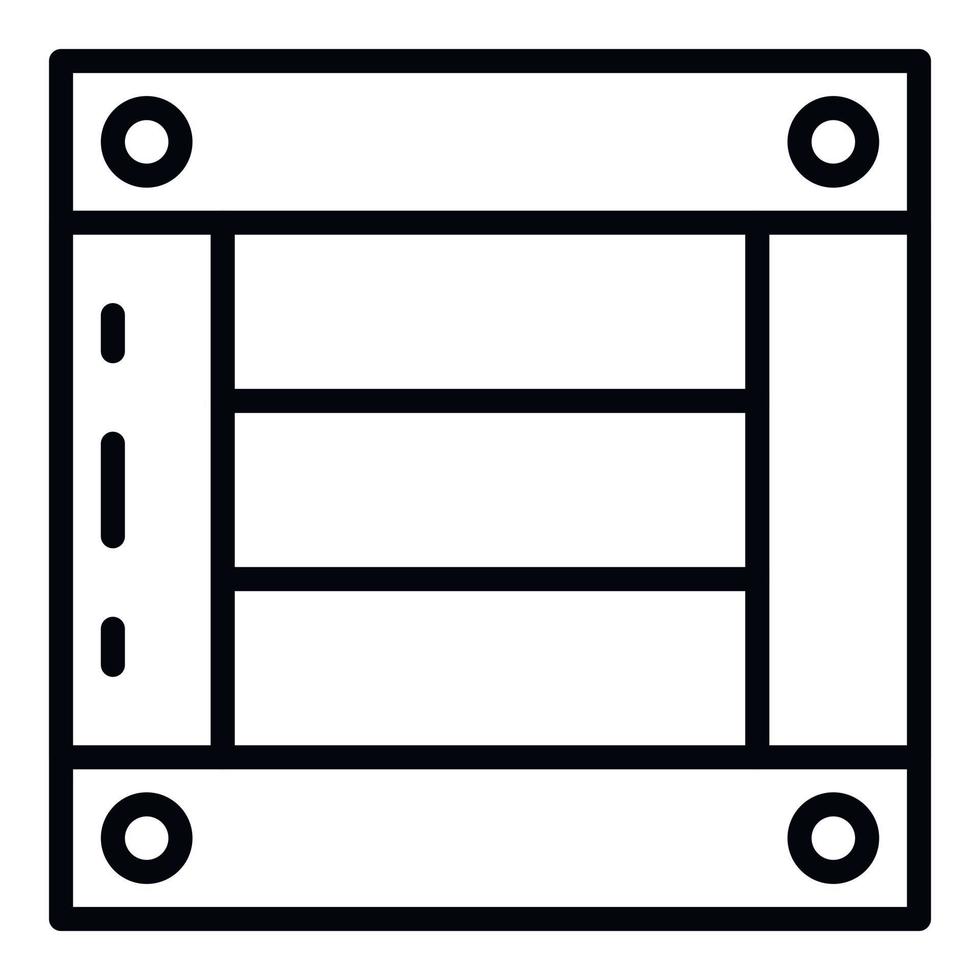 ícone de caixa de exportação de madeira, estilo de estrutura de tópicos vetor