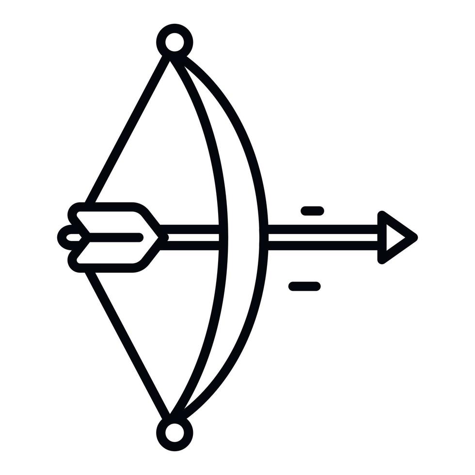 ícone de arco de flecha, estilo de estrutura de tópicos vetor