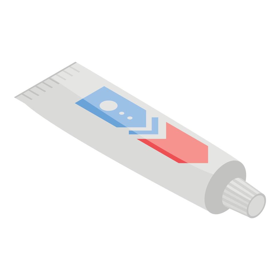 ícone do tubo de pasta de dentes, estilo isométrico vetor
