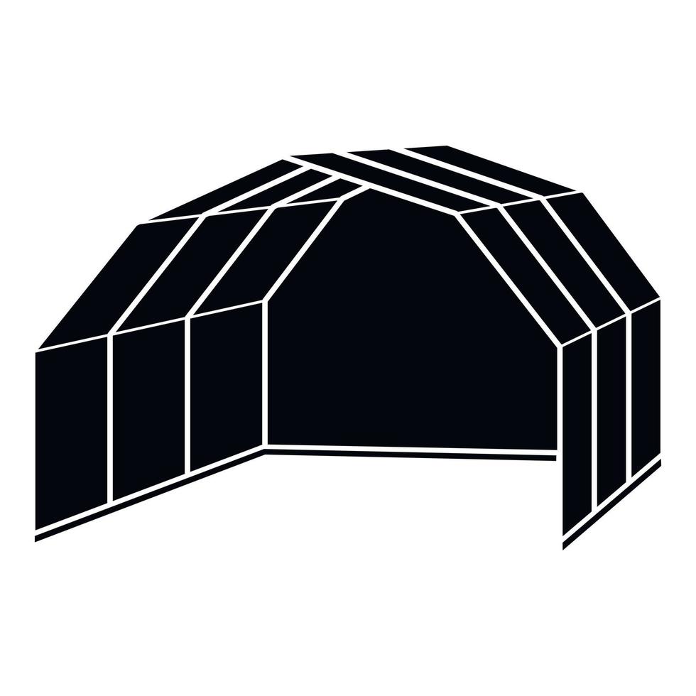 ícone da barraca de vidro, estilo simples vetor
