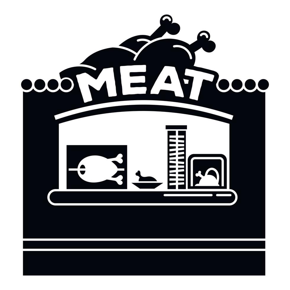 ícone de quiosque de rua de carne, estilo simples vetor