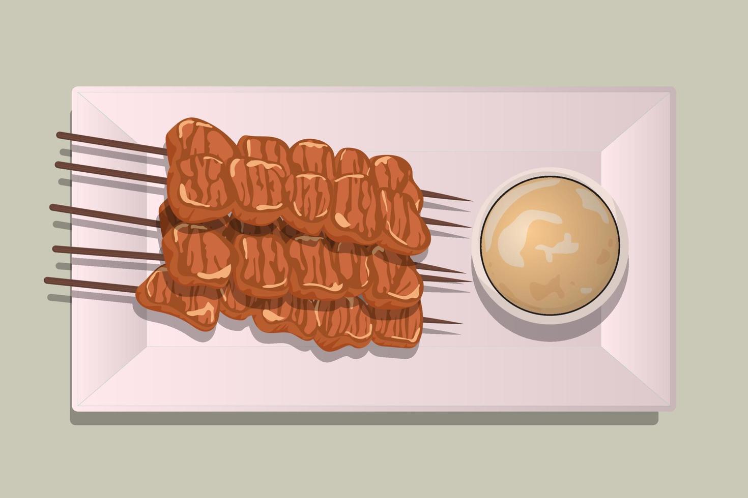 deliciosa ilustração satay em design vetorial vetor