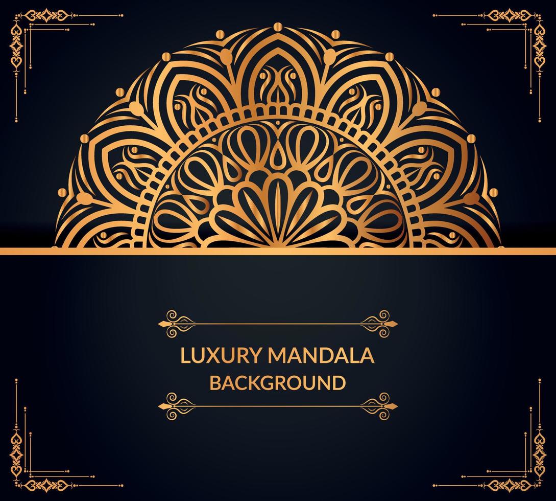 design de fundo de mandala ornamental de luxo com arquivo vetorial grátis de mandala dourada vetor