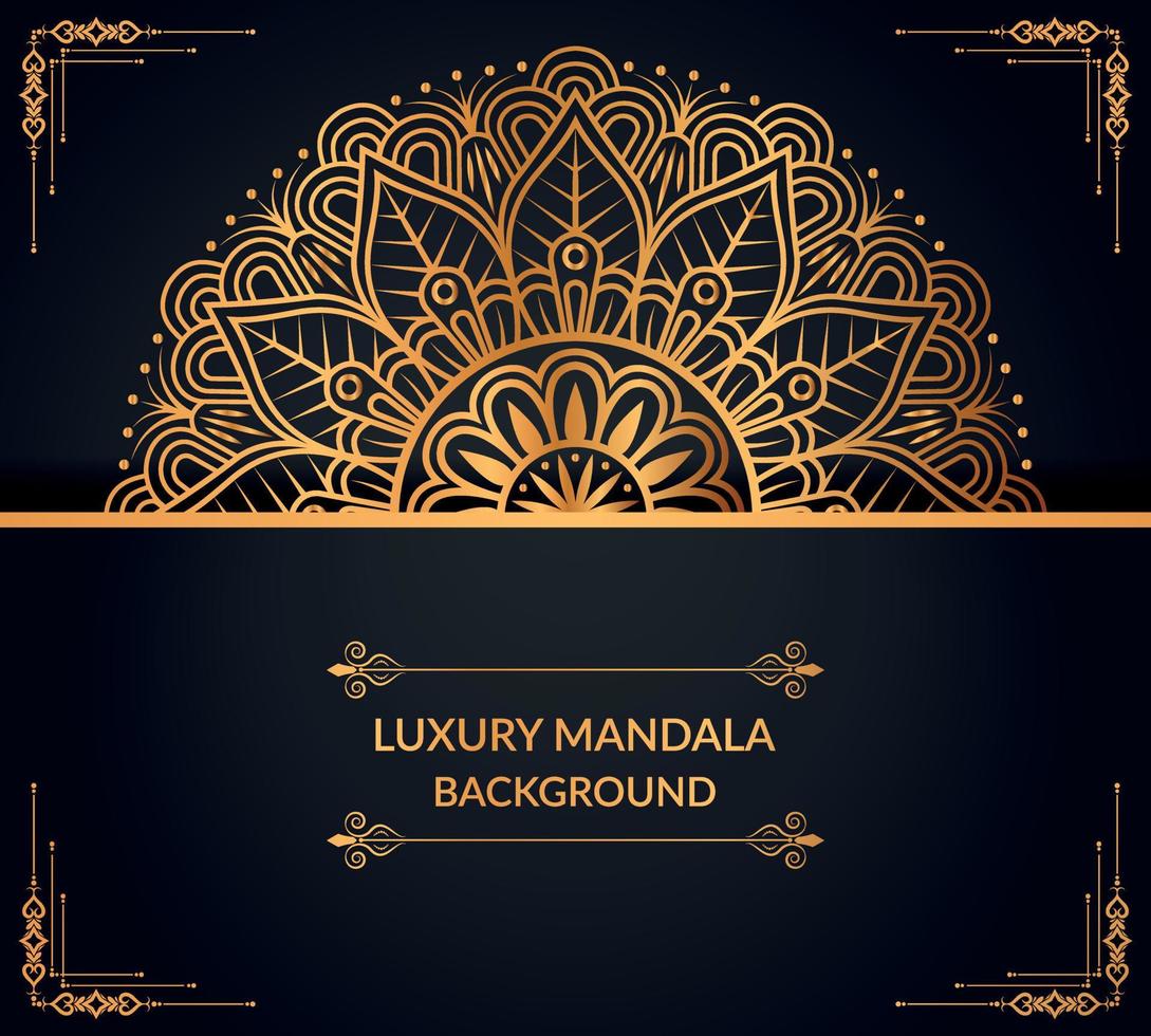 design de fundo de mandala ornamental de luxo com arquivo vetorial grátis de mandala dourada vetor