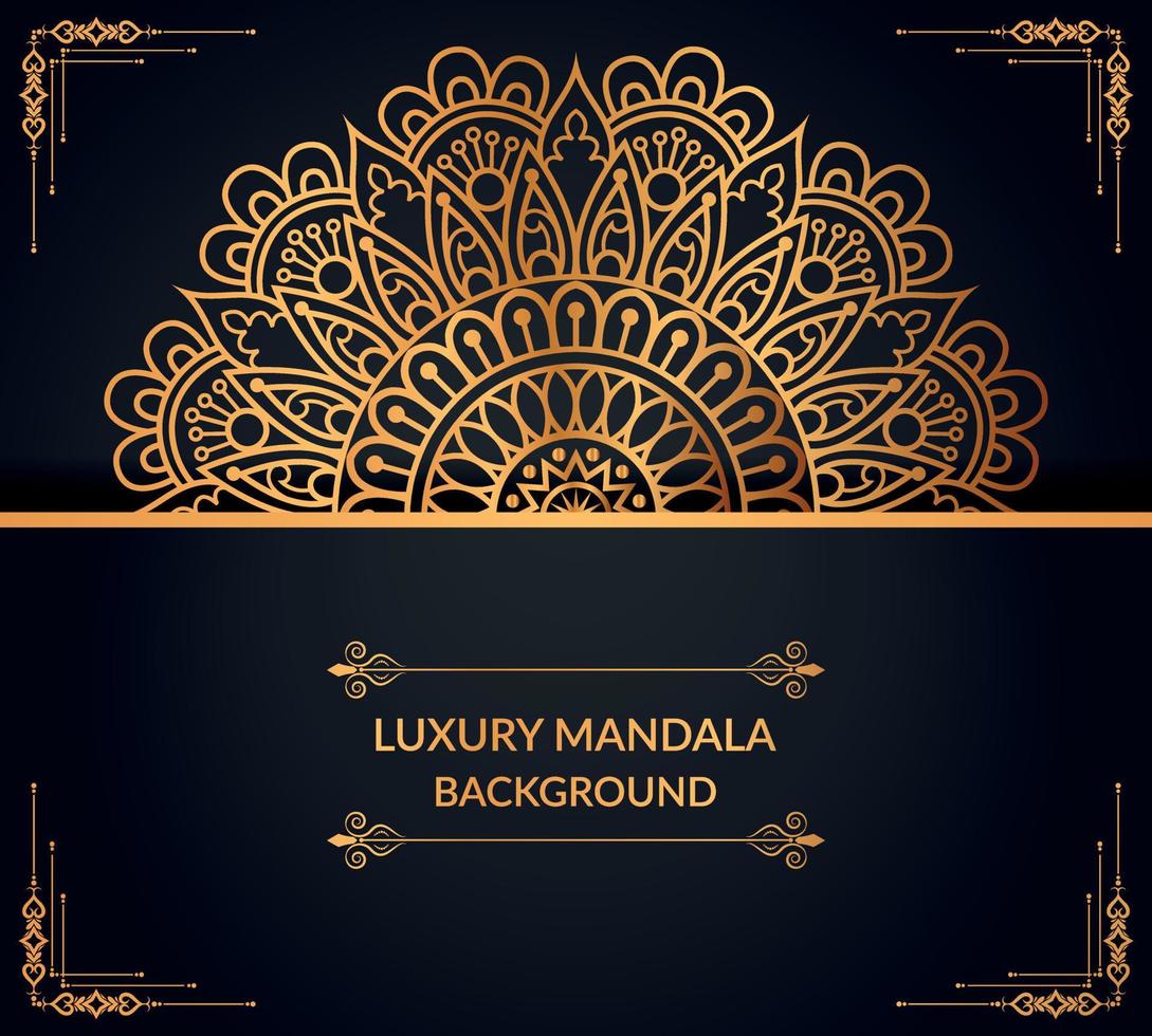 design de fundo de mandala ornamental de luxo com arquivo vetorial grátis de mandala dourada vetor