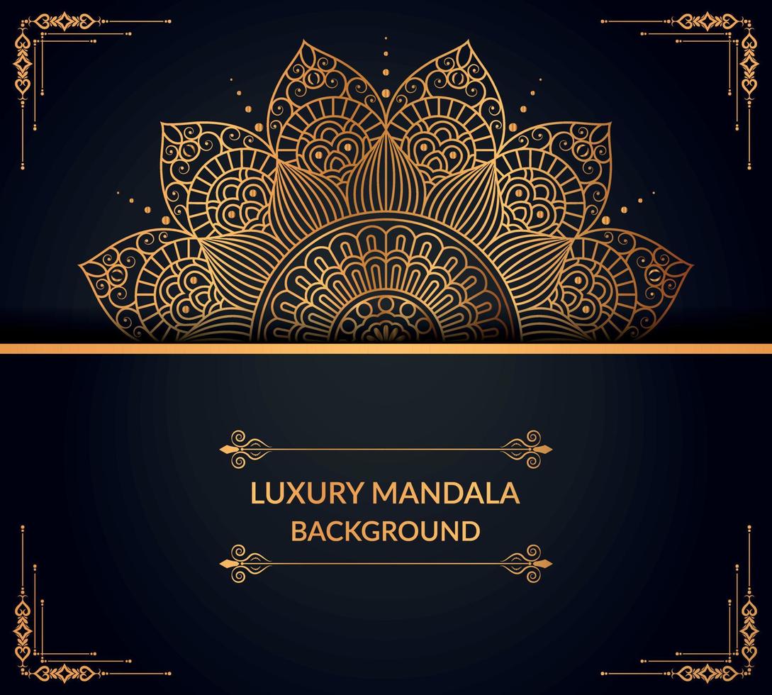 design de fundo de mandala ornamental de luxo com vetor grátis de mandala dourada