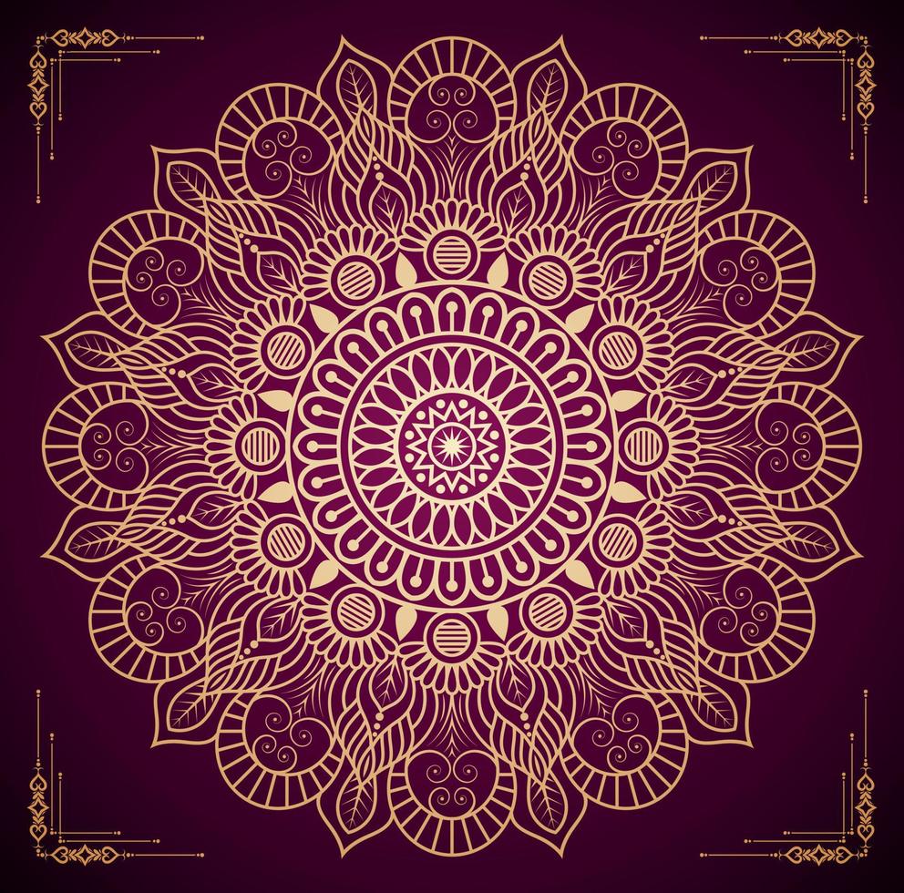 design de fundo de mandala ornamental de luxo com arquivo vetorial grátis de mandala dourada vetor