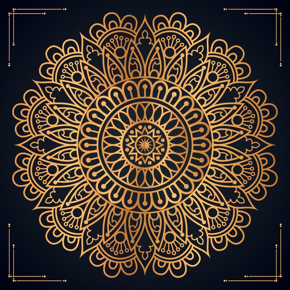 design de fundo de mandala ornamental de luxo com arquivo vetorial grátis de mandala dourada vetor