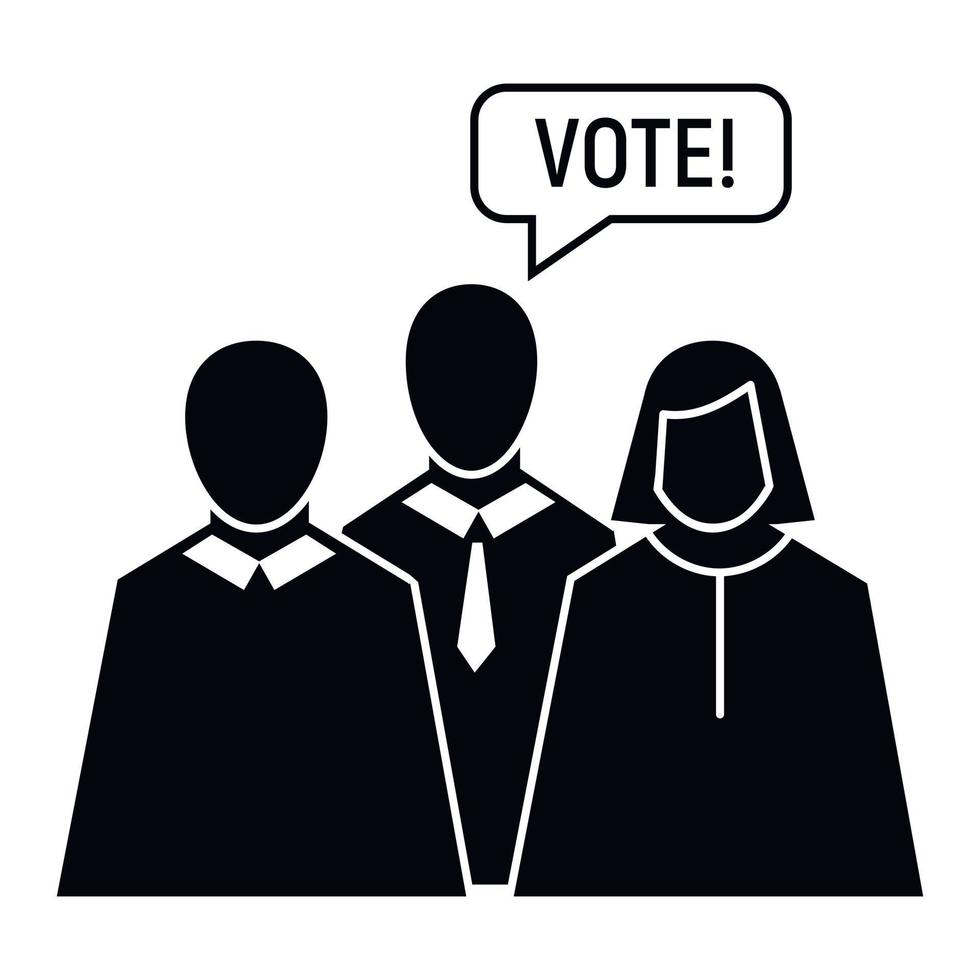 ícone de oratória de voto, estilo simples vetor