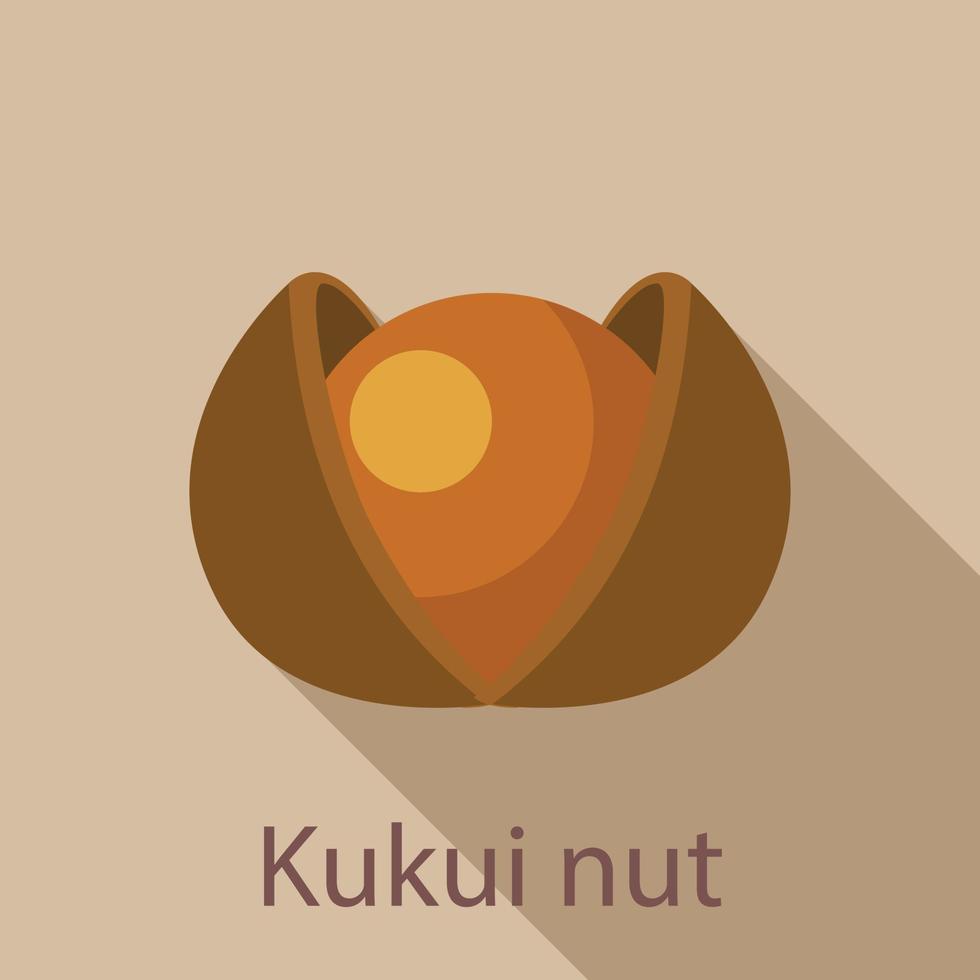 ícone de noz kukui, estilo simples vetor