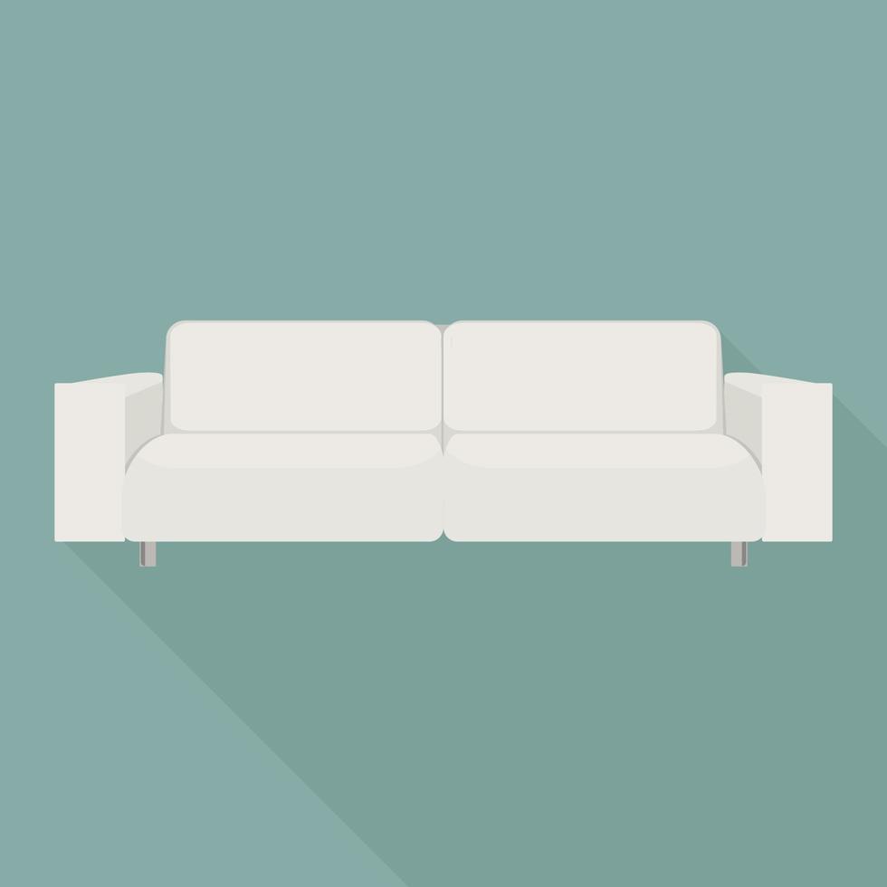 ícone de sofá branco, estilo simples vetor