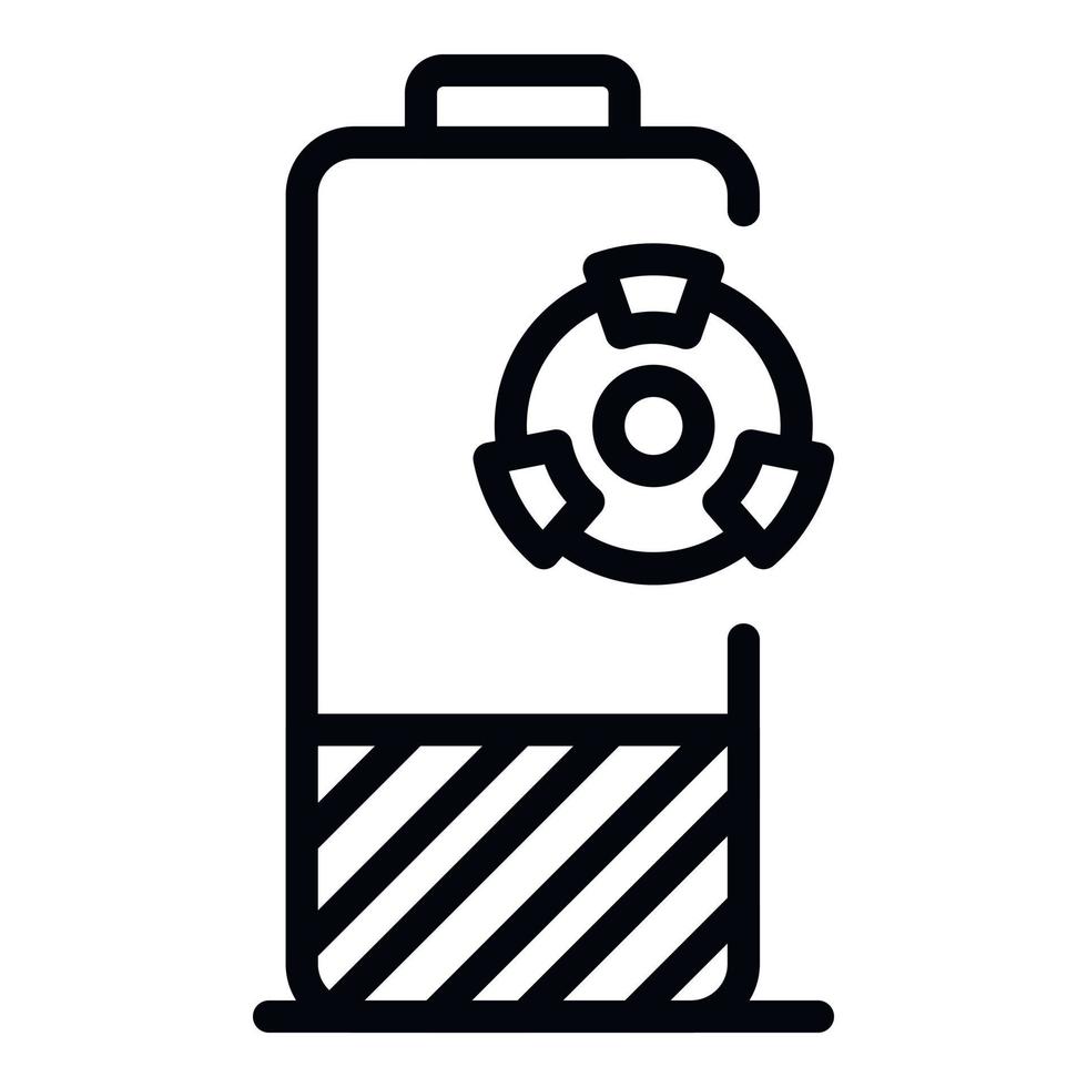 ícone de bateria de perigo, estilo de estrutura de tópicos vetor