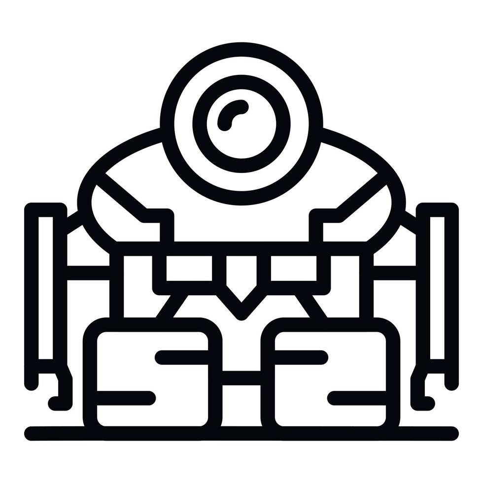 ícone do robô ciborgue, estilo de estrutura de tópicos vetor
