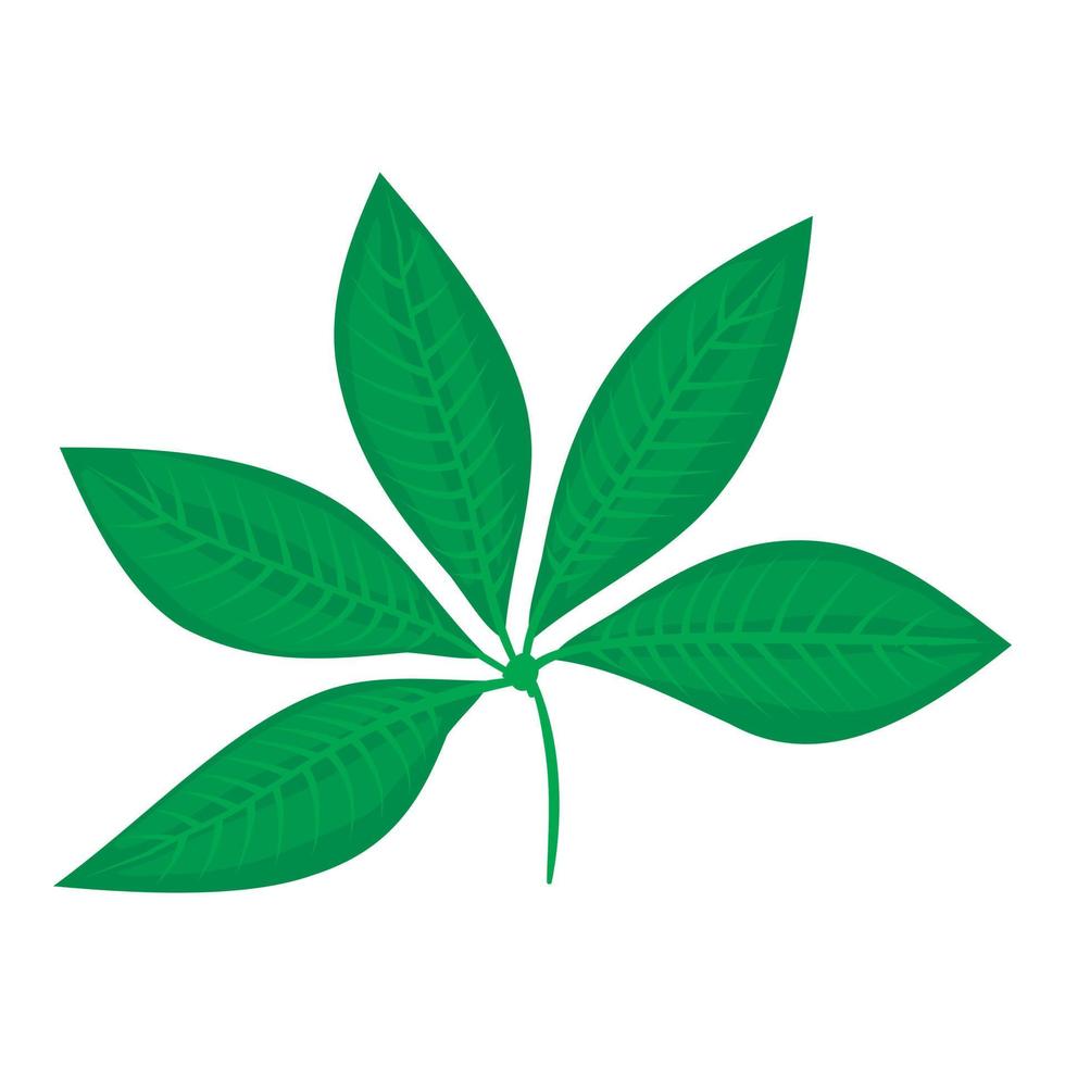 ícone de folha de planta, estilo cartoon vetor