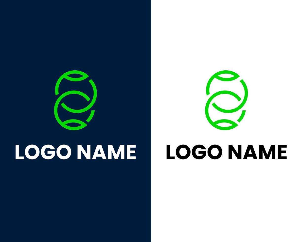 letra s e o com modelo de design de logotipo de empresa moderna de folha vetor