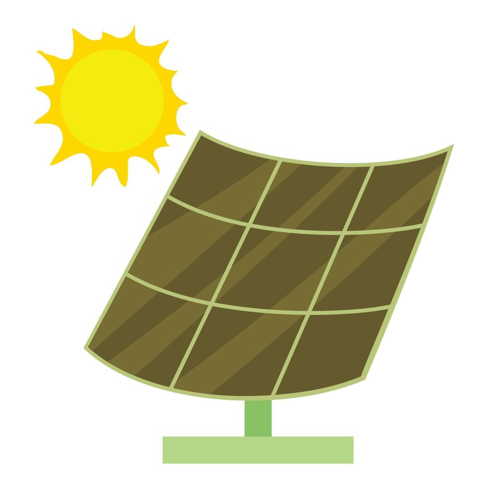 ícone da bateria solar, estilo cartoon vetor