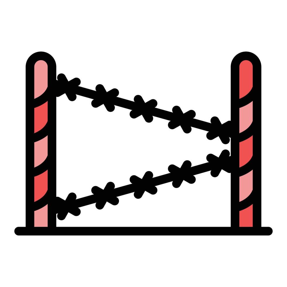 vetor de contorno de cor de ícone de borda de fio de pico