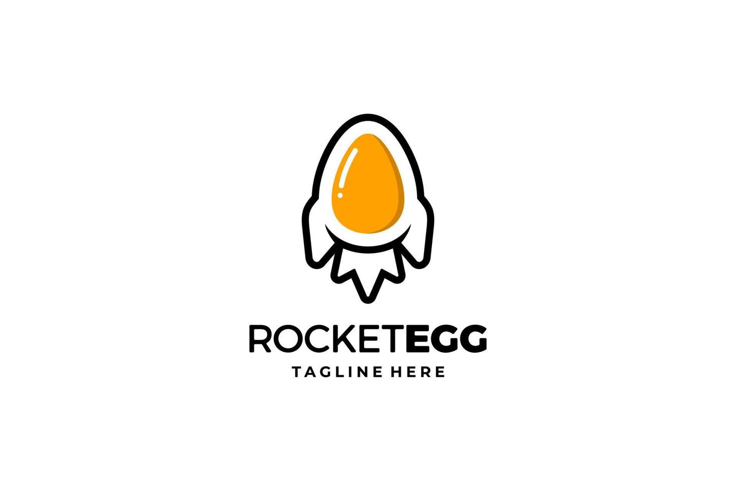 logotipo de ovo de foguete amarelo vetor