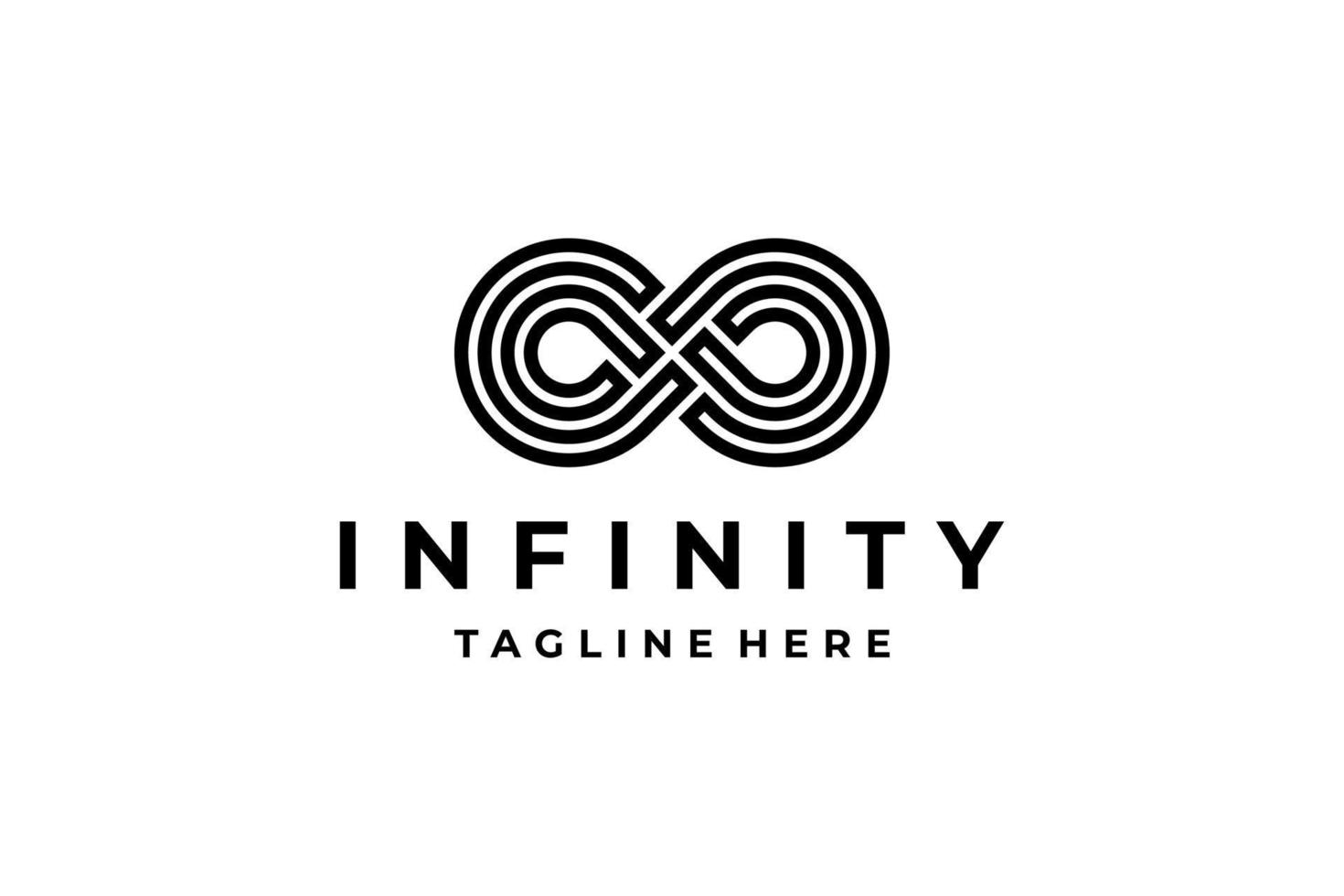 logotipo de variação de infinito preto branco vetor