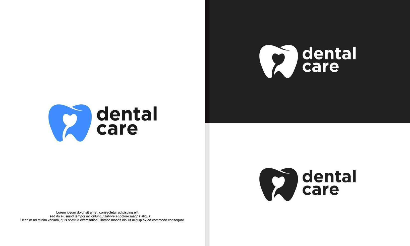 dente combinam com amor na ilustração do logotipo do espaço negativo vetor