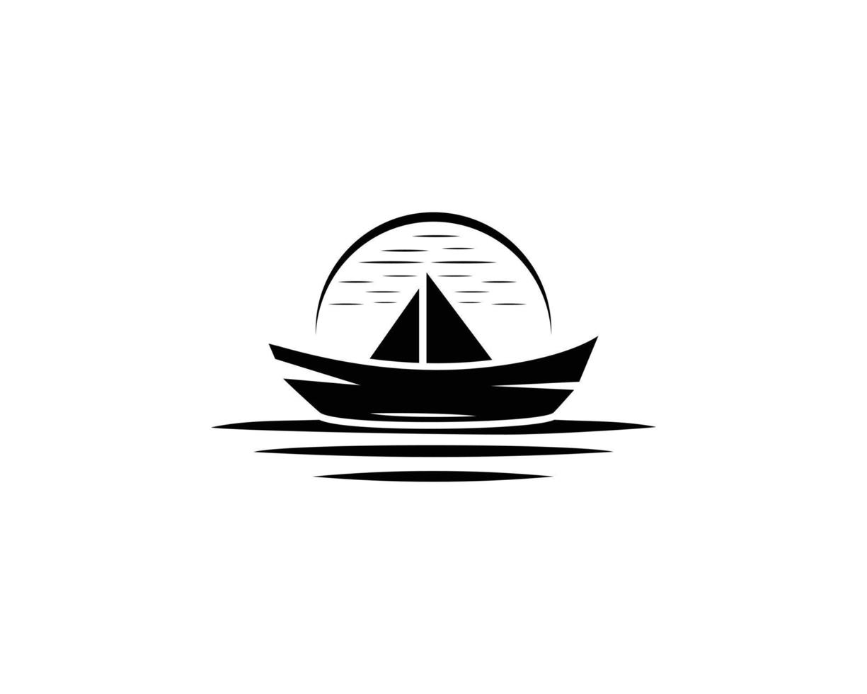 design de ícone de logotipo de barco tradicional ilustração em vetor abstrato minimalista.