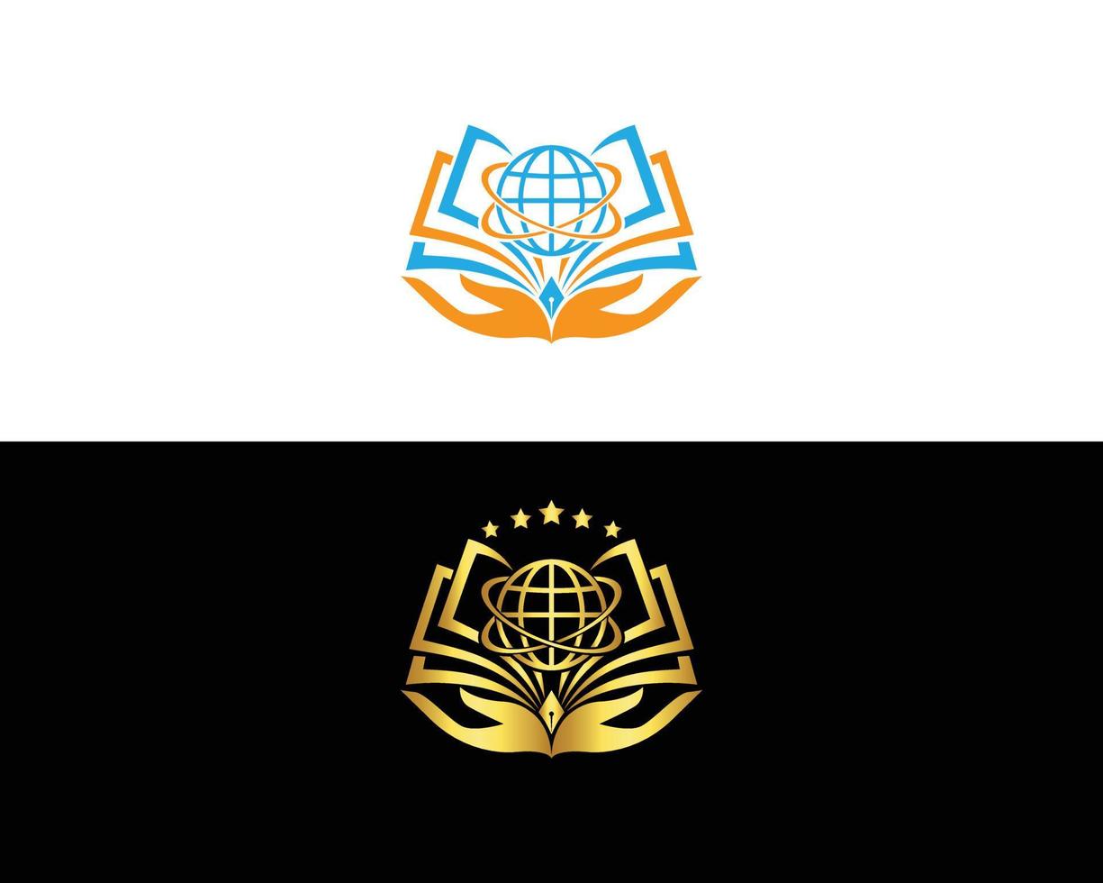 educação humana mundo símbolo logotipo ícone design moderno conceito de vetor. vetor