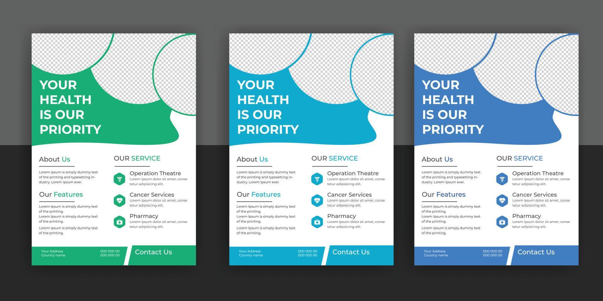 médico, odontológico, flyer médico, download gratuito de brochura vetor