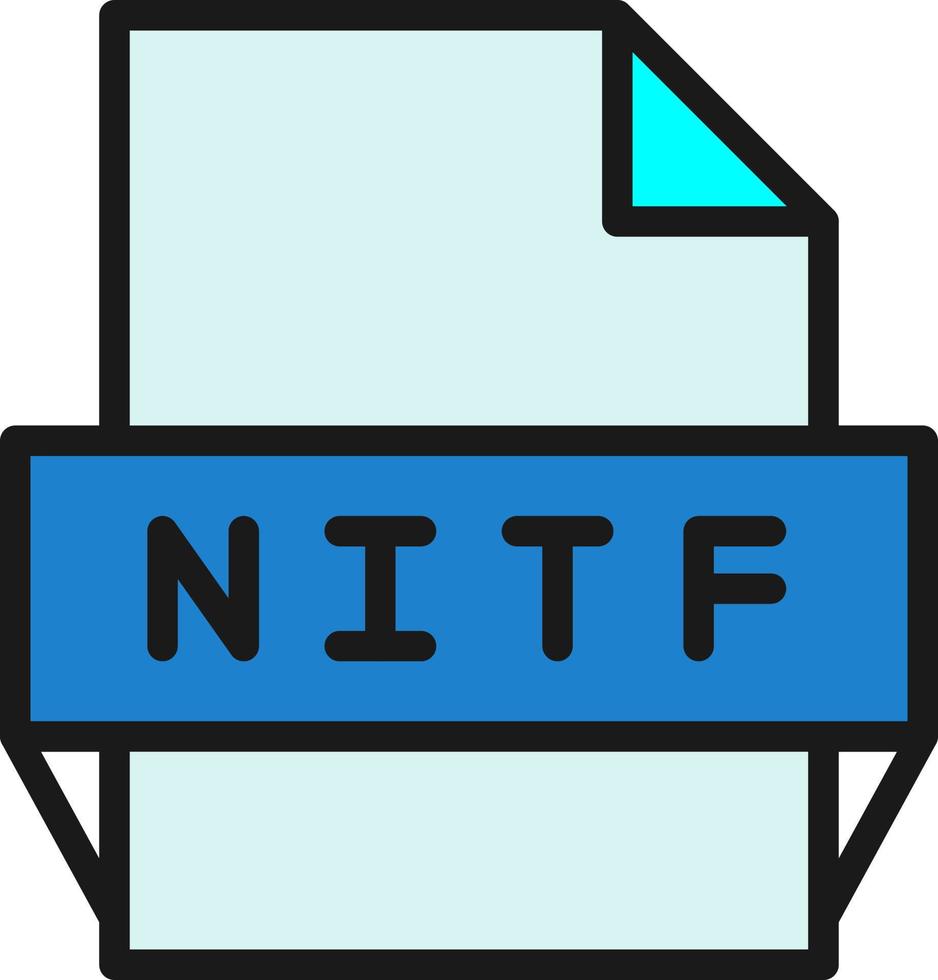 ícone de formato de arquivo nitf vetor