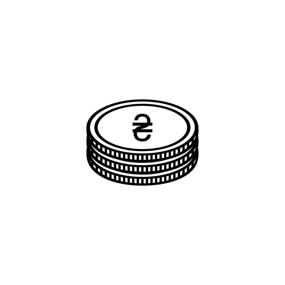 símbolo de ícone de moeda da Ucrânia, hryvnia ucraniano, sinal de uah. ilustração vetorial vetor