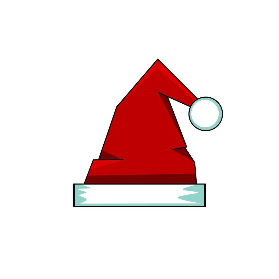 design de ícone de chapéu de papai noel, chapéu vermelho de papai noel com conceito elegante vetor