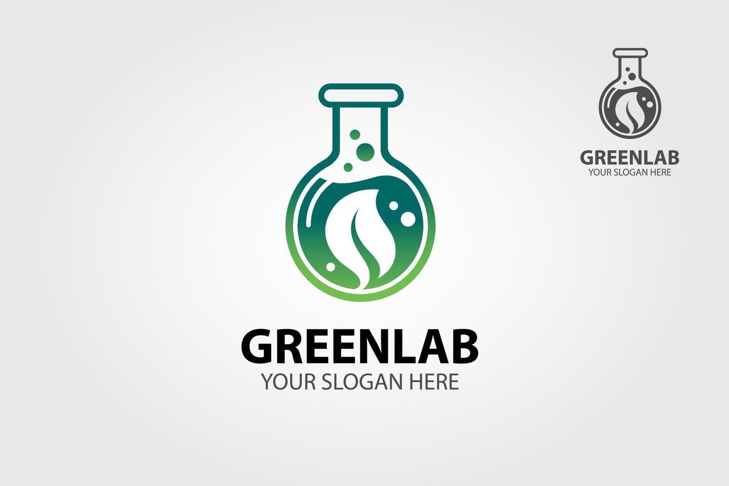 modelo de logotipo de vetor de laboratório verde. o logotipo versátil do laboratório verde é versátil para experimentos inovadores. uma identidade moderna e profissional, ótima para o seu negócio.
