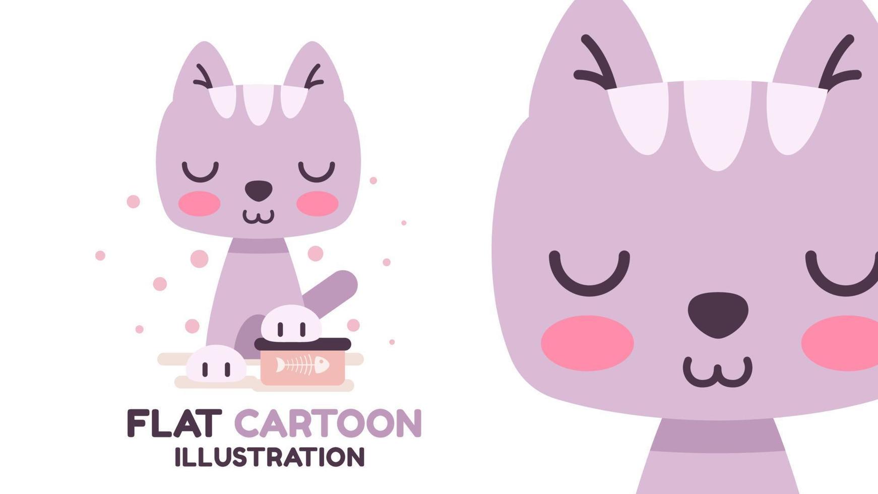 gato adorável de personagem de desenho animado plano, ideia de animal bonito para camiseta impressa, pôster e envelope infantil, cartão postal. gatinho bonito estilo desenhado à mão. vetor