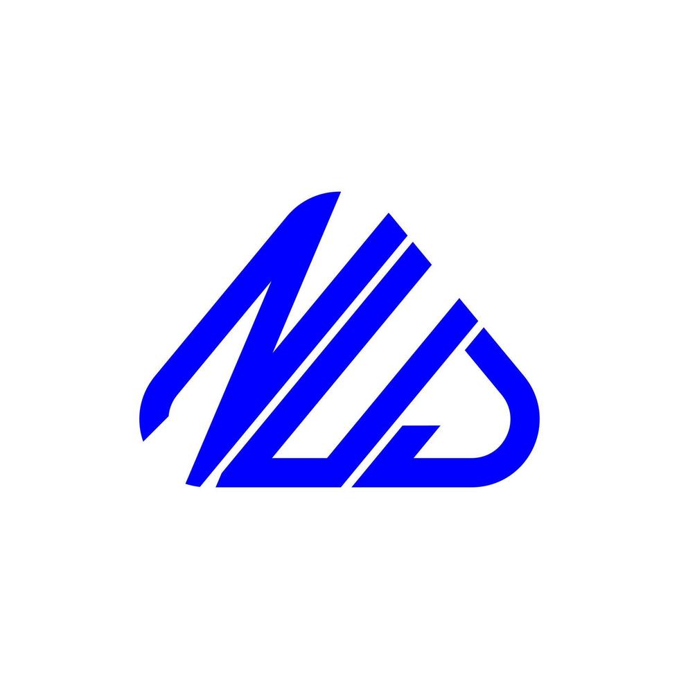 design criativo do logotipo da carta nuj com gráfico vetorial, logotipo nuj simples e moderno. vetor