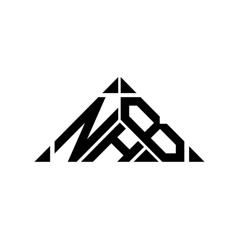 design criativo do logotipo da carta nhb com gráfico vetorial, logotipo simples e moderno da nhb. vetor