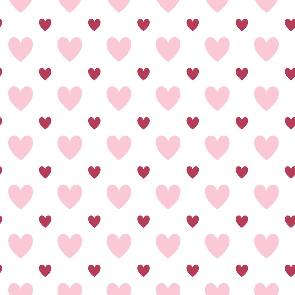 padrão perfeito com corações rosa e magenta. design para dia dos namorados, casamento e celebração do dia das mães. perfeito para cartões, decoração de casa, têxtil, papel de embrulho, scrapbooking. vetor