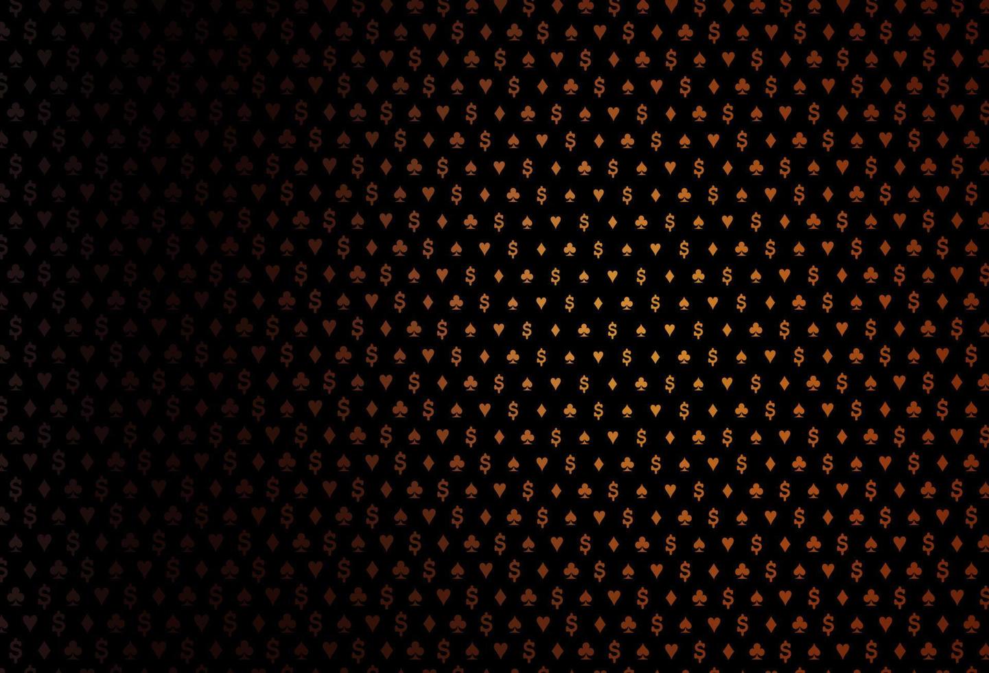 layout de vetor laranja escuro com elementos de cartas.