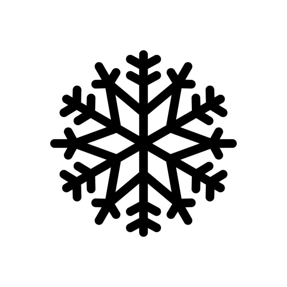 vetor de ícone de floco de neve isolado no fundo branco