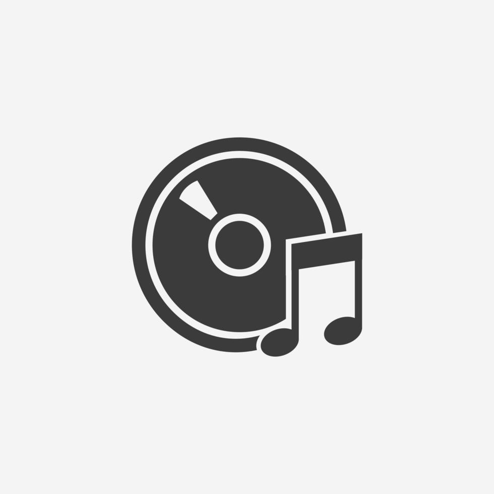 vetor de ícone de cd. digital, disco, dvd, disco, ícone compacto. música, sinal de símbolo de som