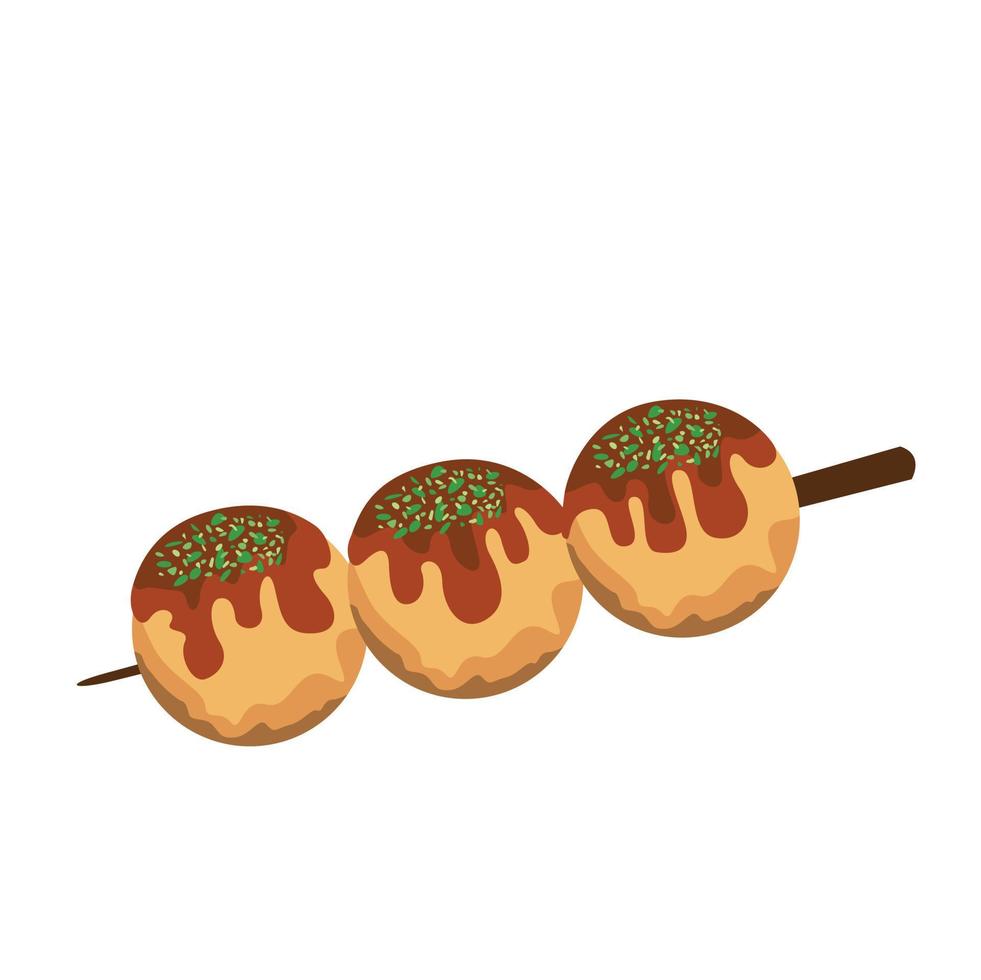 ilustração vetorial de takoyaki de comida japonesa clipart vetor