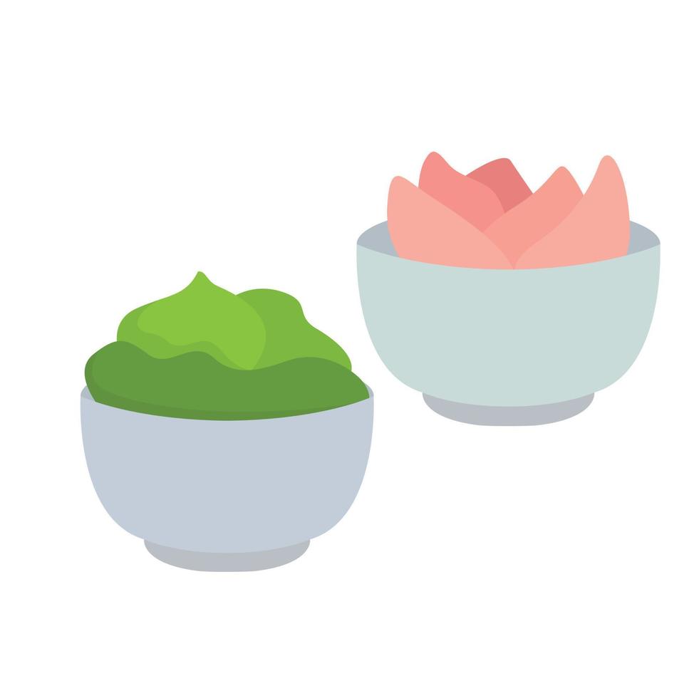 comida japonesa wasabi gengibre ilustração vector clipart